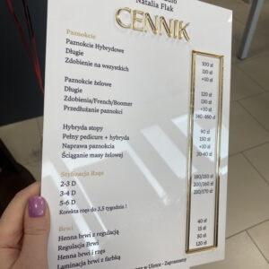 Cennik szklany