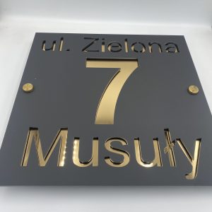 Tablica adresowa miejscowość + nr + ulica